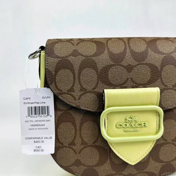 COACH CJ615 Morgan Saddle Bag In Signature Canvas - Picture 5 of 11